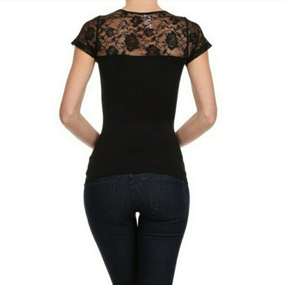Seamless black lace shirt - Picture 5 of 6